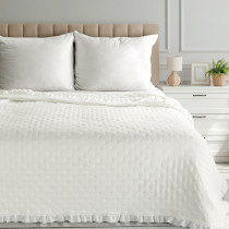 Romantický prehoz LIBI krémová s volánikmi - 200x220 cm